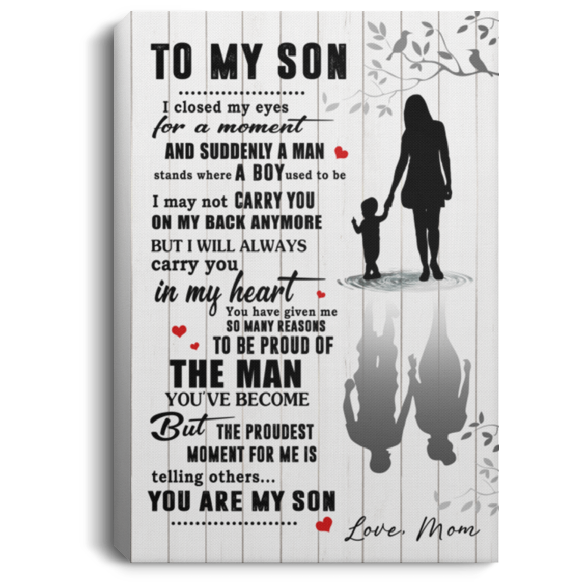 to My Son I Closed My Eyes for A Moment and Suddenly A Man Stands Framed Canvas – Son Birthday Gift Gift Family Unisex Awesome On Birthday, Decor Home Durable 8x12 CANPO75 Portrait Canvas .75in Frame