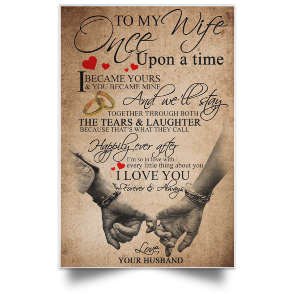 Meaningful Quoteto My Wife Vertical Poster Great Gifts For Wife  Posters Family Friend Perfect Happy Birthday Gift Decor Bedroom, Living Room Print High Quality lamposter_423