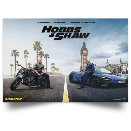 Hobbs & Shaw Poster HOT Movie Fast&Furious Presents High Quality Prints 24x16 .