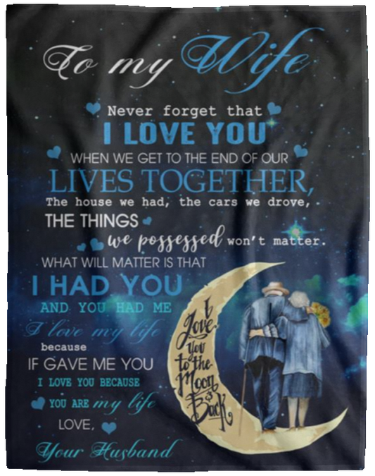 Moon Fleece Blanket -to My Wife Fleece Blanket-I Love You -Fleece Blanket Soft Cozy Lightweight Durable Plush B08FYRH32Q VPL Cozy Plush Fleece Blanket - 60x80
