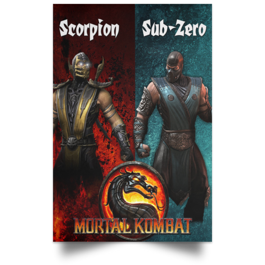 Mortal Kombat 11 Poster April 2019 Sub-Zero and Scorpion High Quality Prints .