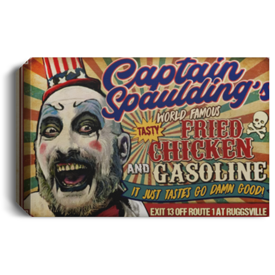 Capt Spaulding Fried Chicken and Gasoline Framed_LAD_130121_7 CANLA15 Deluxe Landscape Canvas 1.5in Frame