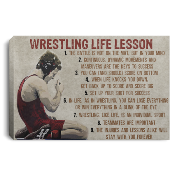 Gifts Wrestling Life Lessons Canvas - 0.75 & 1.5 inch Framed - Wall Decor, Canvas Wall Art Custom Size CANLA75 Landscape Canvas .75in Frame