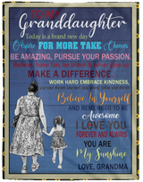 Blanket Gifts With Size 60x80 Grandma To My Granddaughter I Love You Blanket Ultra Soft Fleece Optional Personalized Custom Photo Blankets VPL Cozy Plush Fleece Blanket - 60x80