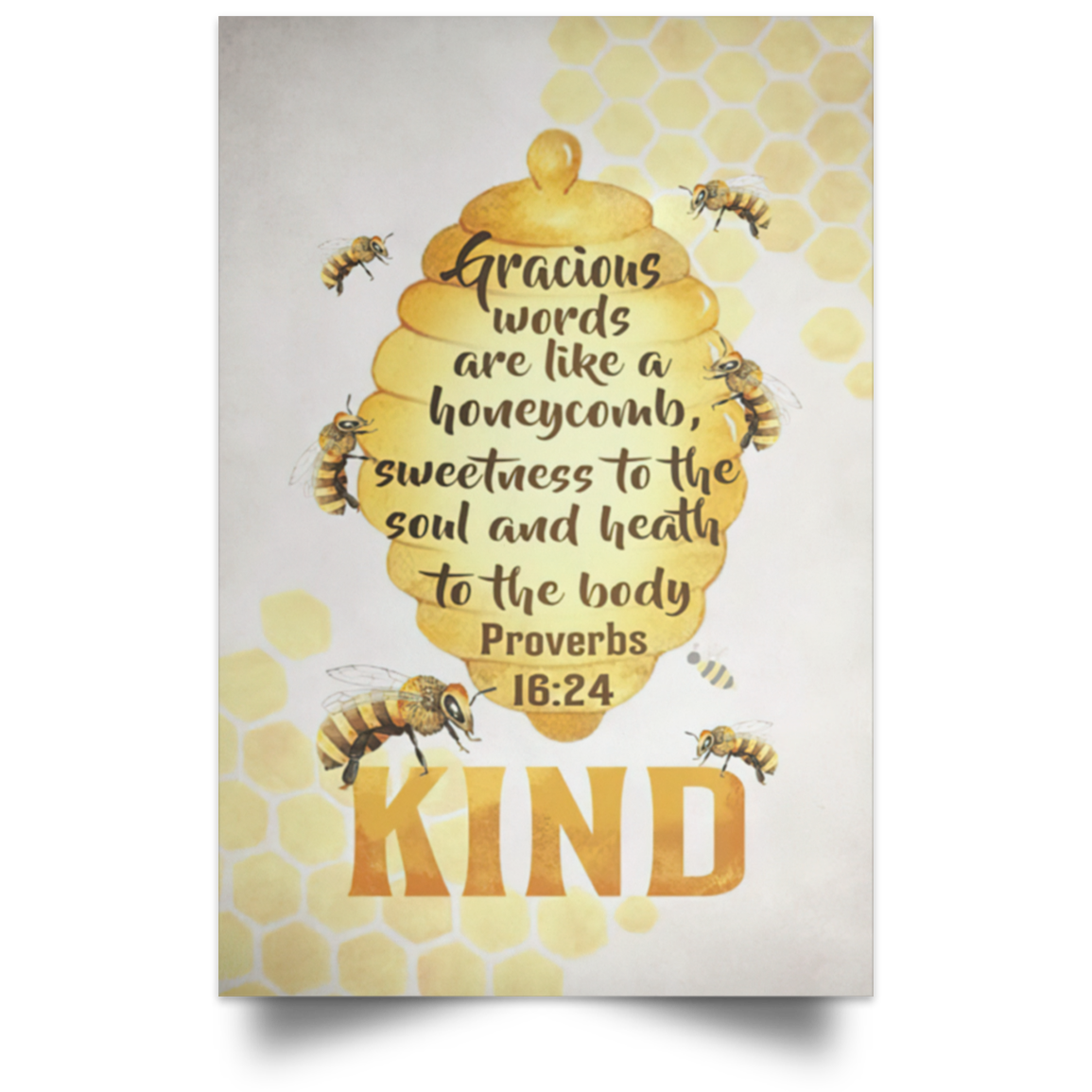 Motivational Wall Paintings Be Cute Bee Kind Whisper Words Prints – Inspirational Bee Home Decor Wall Art Gift Family Unisex Awesome On Birthday, Decor Home Durable Print 12x18 POSPO Satin Portrait Poster