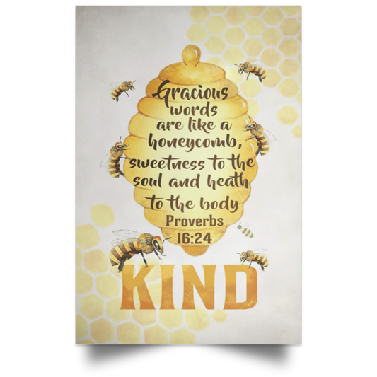 Motivational Wall Paintings Be Cute Bee Kind Whisper Words Prints – Inspirational Bee Home Decor Wall Art Gift Family Unisex Awesome On Birthday, Decor Home Durable Print 12x18 POSPO Satin Portrait Poster