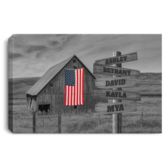 USA 5 name Ashley Bethany David Kayla Mya CANLA75 Landscape Canvas .75in Frame
