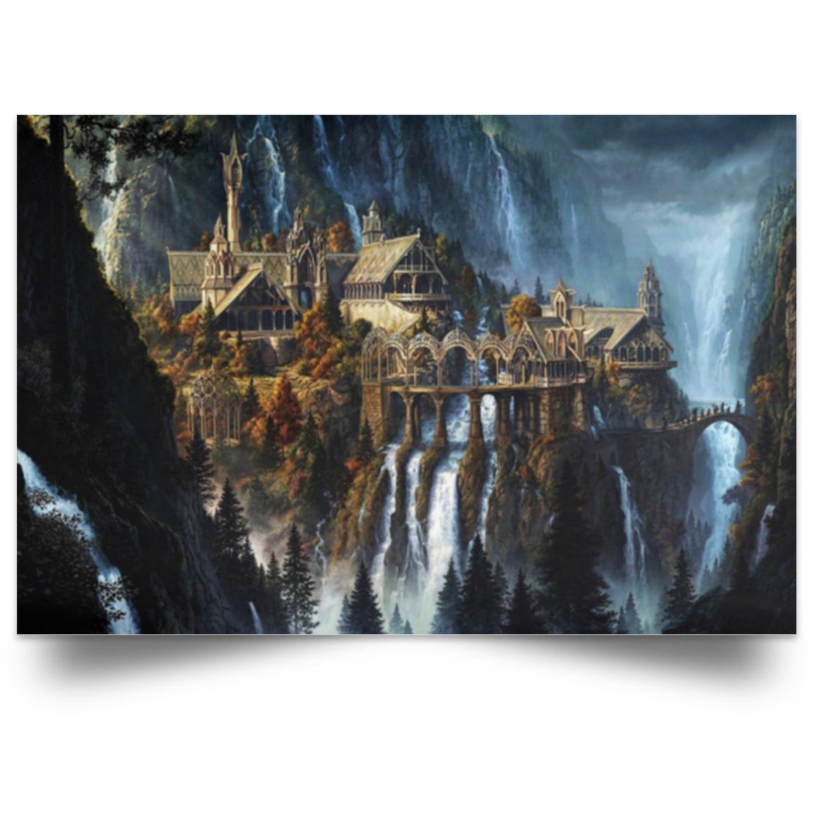 Birthday Gifts Decorative Wall Murals Lifestyle Charming Scenery Lord of The Rings Rivendell Family Friend Gift Unisex, Awesome Decor Bedroom, Living Room Print