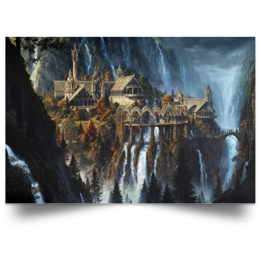 Birthday Gifts Decorative Wall Murals Lifestyle Charming Scenery Lord of The Rings Rivendell Family Friend Gift Unisex, Awesome Decor Bedroom, Living Room Print