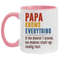 Cute Mug Papa Knows Everything If He Doesn’t Know He Makes Stuff Up Really Fast Accent Mug On Birthday Gift Valentine’s Day, Boyfriend, Girlfriend, Husband or Wife Capacity 2 Side White - Light Green AM11OZ 11 oz. Accent Mug