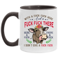 Cup Heifer With A Fuck Fuck Here and A Fuck Fuck There I Don't Give A Fuck Accent Mug On Birthday Gift Heat resistant coffee cups Capacity and Perfect size 2 Side, 11 oz White - Orange AM11OZ 11 oz. Accent Mug