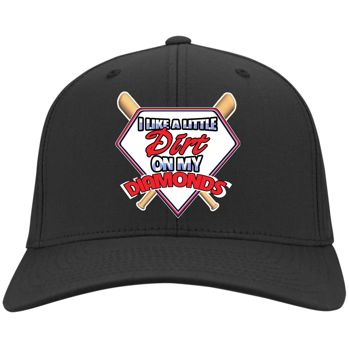 A Little Dirt On My Diamonds CAPS Baseball Vision MEN'S Black One Size Fits .