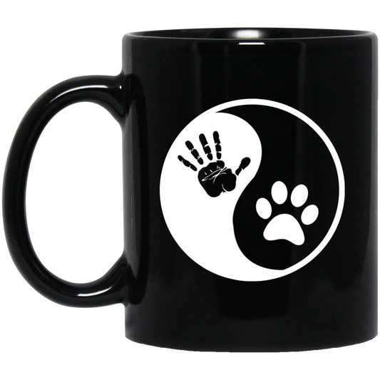 NEW Black YIN YANG Animal Pet Lover Human Hand Paw Men T-shirt Clothes Best 2018
