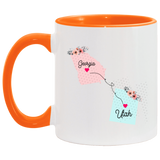 States Accent Mugs Georgia Utah Gifts - Long Distance State Two Tone Coffee Mug - State To State - Away From Home Family - Moving Away Mug Gifts on Christmas, Birthday AM11OZ 11 oz. Accent Mug