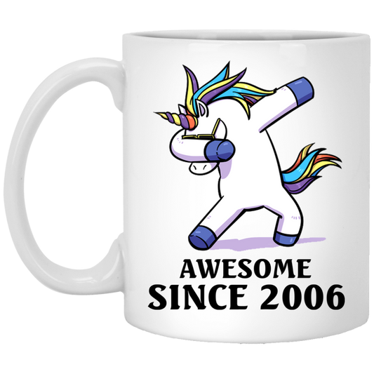 Sentimental Birhday Gifts White Coffee Mug Kid 12 Years Old Unicorn  2006 Dabbing