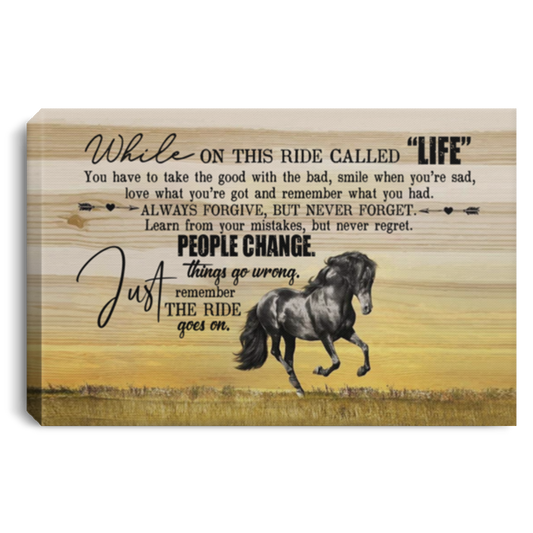 Framed Art Gift Decor Farm - Horse - While On This Ride Called Life - Canvas ok Gallery Wrapped Canvas, Canvas Wall Art, Home Decor, Autumn Decor, Custom Canvas Gift Ready To Hang Gifts Anniversary, C