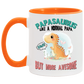 Funny Guy Mugs Papasaurus Like A Normal Papa But More Awesome Accent Mug - Papasaurus Mug Gift Family Unisex Awesome On Birthday, Christmas Gift Capacity and Perfect Size 2 Side, 11 oz White - Red AM11OZ 11 oz. Accent Mug
