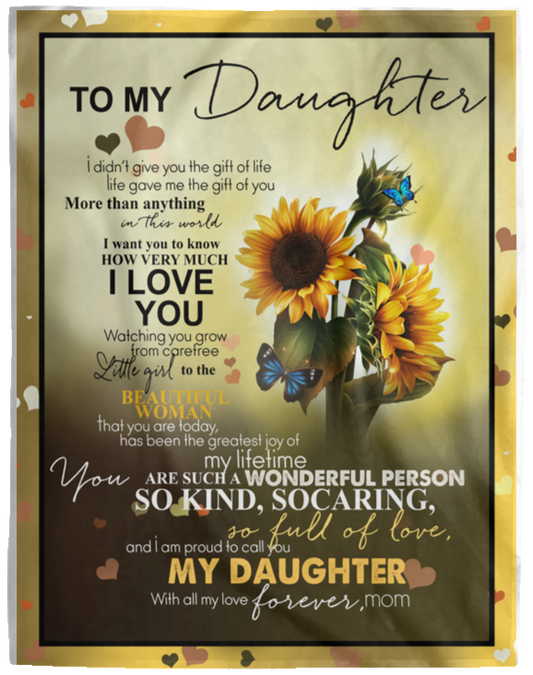Abiko Fashion Fleece Blanket - Sunflower Blanket - for Daughter from Mom - Life gave me Gift of You Blanket Gifts with Size 60x80 VPL Cozy Plush Fleece Blanket - 60x80