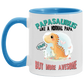 Funny Guy Mugs Papasaurus Like A Normal Papa But More Awesome Accent Mug - Papasaurus Mug Gift Family Unisex Awesome On Birthday, Christmas Gift Capacity and Perfect Size 2 Side, 11 oz White - Red AM11OZ 11 oz. Accent Mug