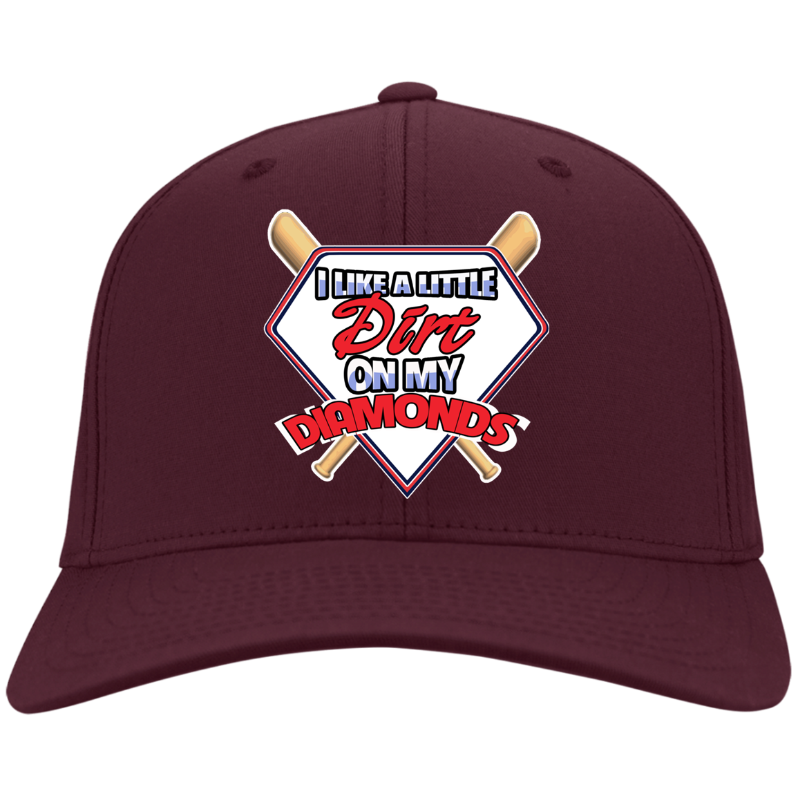 A Little Dirt On My Diamonds CAPS Baseball Vision MEN'S Black One Size Fits .
