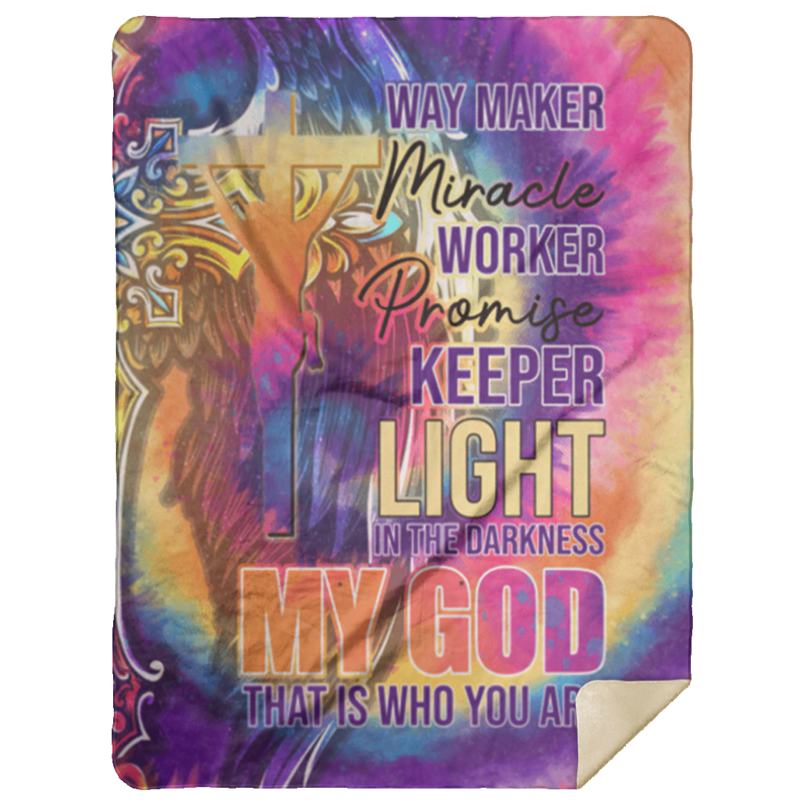 Gifts Blanket Way-Maker Miracle Worker Promise Keeper Light in The Darkness Gift Family Awesome On Birthday, Decor Home Sherpa Blanket 60x80 Purple MSHL Premium Mink Sherpa Blanket 60x80