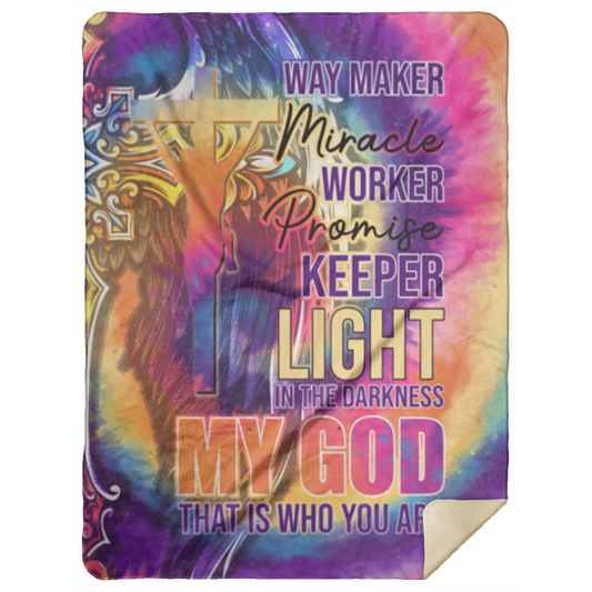 Gifts Blanket Way-Maker Miracle Worker Promise Keeper Light in The Darkness Gift Family Awesome On Birthday, Decor Home Sherpa Blanket 60x80 Purple MSHL Premium Mink Sherpa Blanket 60x80