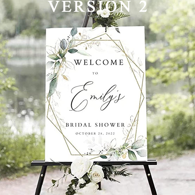 Bridal Shower Sign, Bridal Shower Decorations, Personalized Floral Bridal Shower Welcome Sign, Greenery Bridal Shower, 12"x18", 18"x27", 24"x36", Plastic Sign, H Stake, Weatherproof, Decor Garden