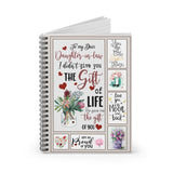 Spiral Notebook to Daughter in Law- to My Dear Daughter in Law I Didn't Give You The Gift of Life Life Gave Me The Gift of You Ruled Line