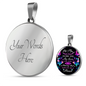 My Mind Still Talks To You Butterfly In Loving Memory Cirle Pendant Necklace – Memorial Pendant Gift For Loss