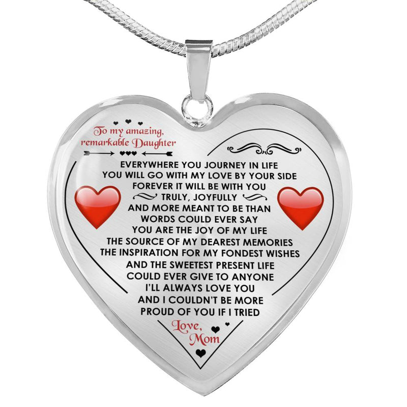 Pendant Necklace To My Daughter - Love Mom Christmas, Birthday Gifts for Girl n-05.12