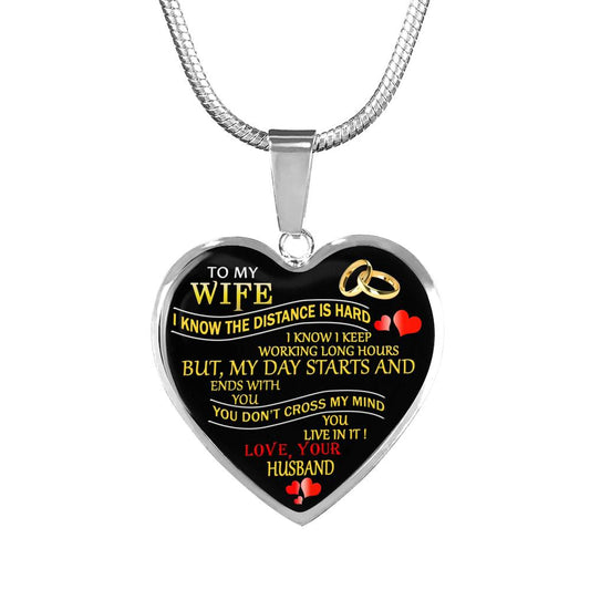 Sentimental Gifts My Wife Heart Pendant HOT Valentine Gifts for Her From Husband