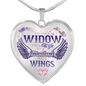 I’m Not A Widow I’m A Wife to A Husband with Wings Heart Pendant Necklace – Memorial Necklace Gift fixx