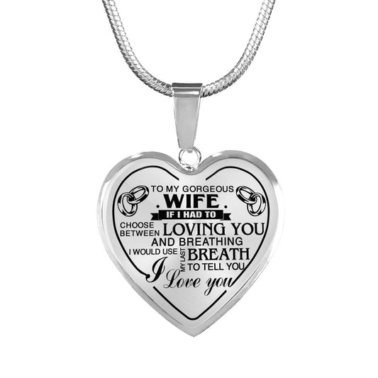 To My Wife Heart Pendant From Husband Customized Gift For Your Love On Valentine
