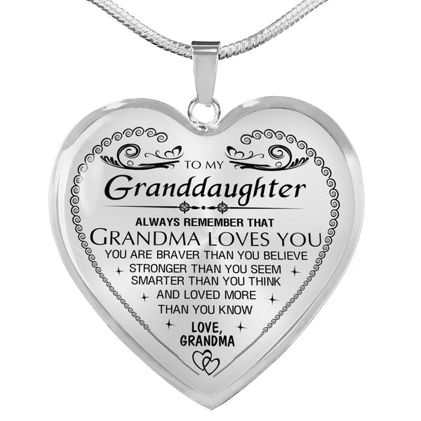 Necklace gifts To My Granddaughter -"Always remember that Grandma loves you" for Women, Men on Birthday, christmas Gold Necklace B08JYGQTZC