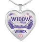 Gifts I'm Not A Widow I'm A Wife to A Husband with Wings Heart Pendant Necklace - Memorial Necklace Gift Heart Luxury Necklace Silver ASIN: B08HSGR61W Fixx chuan