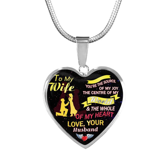 To My Wife Heart Pendant From Husband Romantic Gift For Woman On Xmas, Valentine