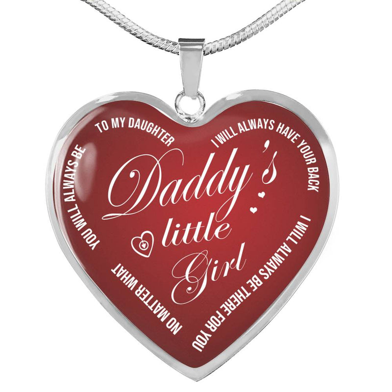 Heart Pendant Necklace To My Daughter -  DADDY'S LITTE GIRL - From Dad And Mom n-05.12