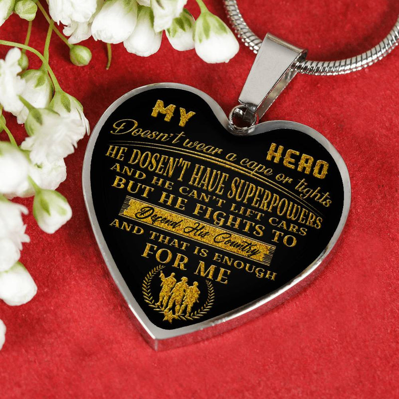 Soldier Heart Pendant Necklace  Meaningful Veteran Gifts From Wife/ Dad/ Mom..