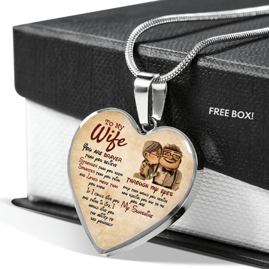 to My Wife Necklace, Last Minute Birthday Gift, Deep Love Messages for Wife, Romantic Wife Gift, Husband to Wife, Necklace for My Wife Ideas for Women, Men - Luxury Necklace
