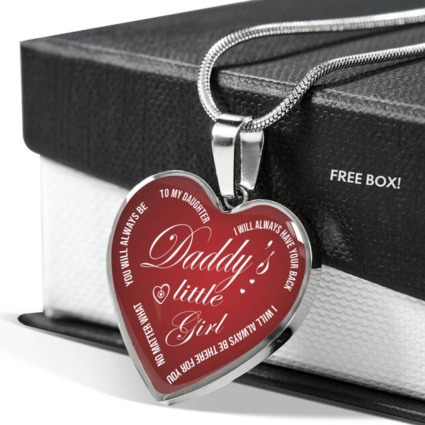 Heart Pendant Necklace To My Daughter -  DADDY'S LITTE GIRL - From Dad And Mom n-05.12