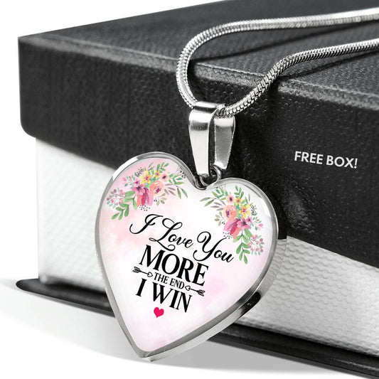Gifts I Love You More The End I Win Heart Pendant Necklace Heart Luxury Necklace Silver ASIN: B08HSF8P2M