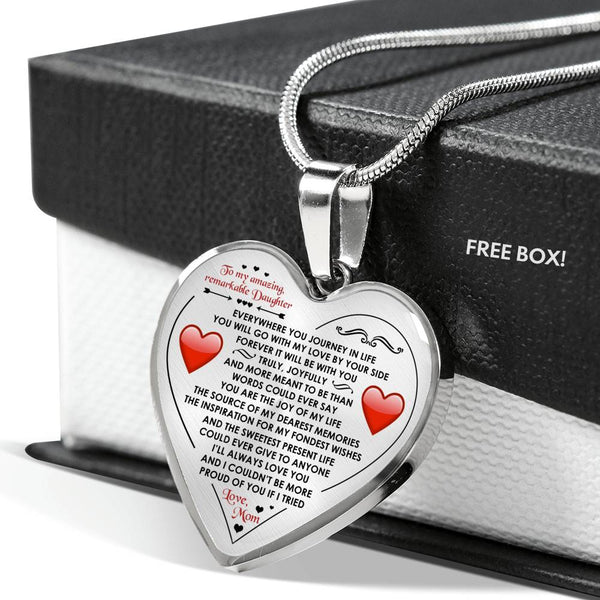 Pendant Necklace To My Daughter - Love Mom Christmas, Birthday Gifts for Girl n-05.12