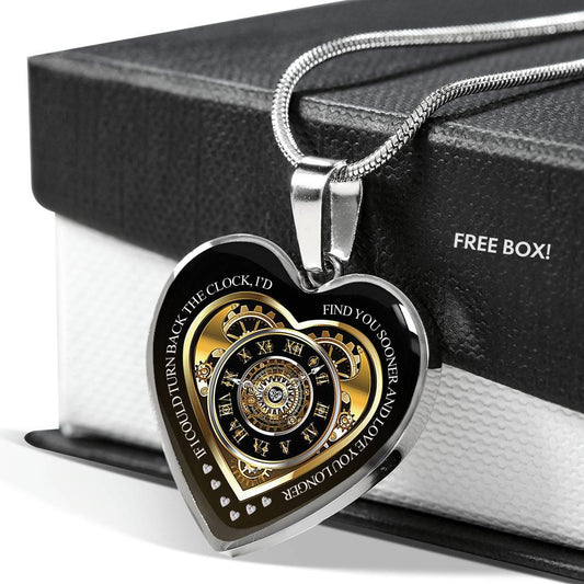 to My Wife Necklace, Love You Longer Necklace, Turn Back The Clock Heart Pendant, Personalized Steampunk Necklace Xmas/Brithday, On Ideas for Women Silver ASIN: B08CCTZ7MJ
