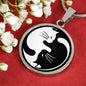 Cat Yin Yang Necklace Gift for Crazy Cat lady Cat Lovers and Cat Enthusiasts Cat Pendant