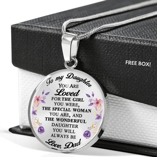To My Daughter Love Dad - Necklace Pendant Gift for your Daughter Tag Father neck brother 26.12