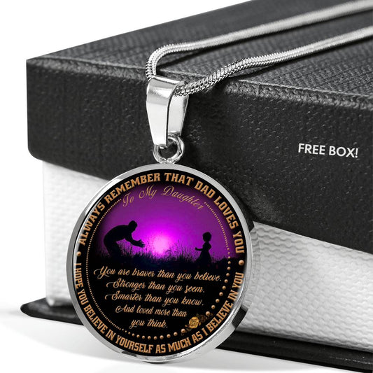To My Daughter Pendant Necklace - Father And Daughter Chain Gift From Dad neck brother 26.12