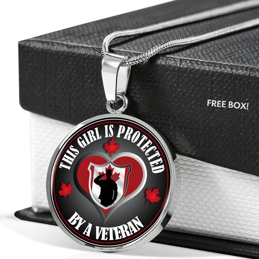 Pendant Necklace This Girl is Protected by a Veteran - Canadian Edition neck brother 26.12
