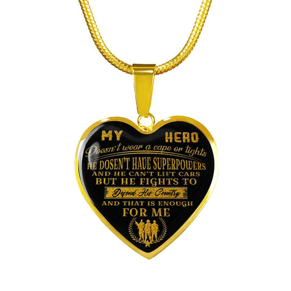 Soldier Heart Pendant Necklace  Meaningful Veteran Gifts From Wife/ Dad/ Mom..