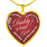 Heart Pendant Necklace To My Daughter -  DADDY'S LITTE GIRL - From Dad And Mom n-05.12