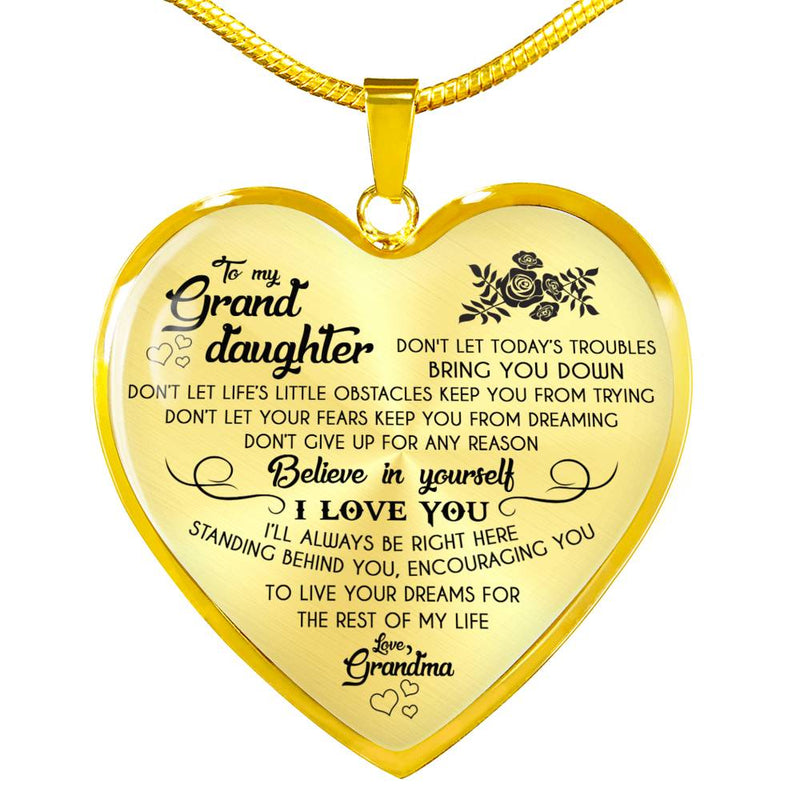 To My Granddaughter, From Grandma, Interlocking Hearts Necklace, and M –  Lainey Brooke Jewelry